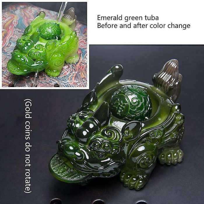 Tea Pet Decoration Toads Can Spray Water Table Tea Set Green