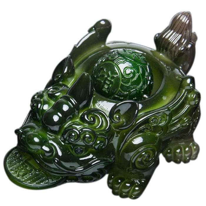 Tea Pet Decoration Toads Can Spray Water Table Tea Set Green
