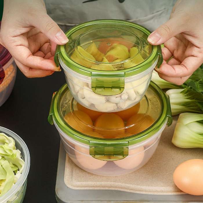 4pcs Sets Plastic Lunch Box Eco-friendly Food Storage Seal Box A