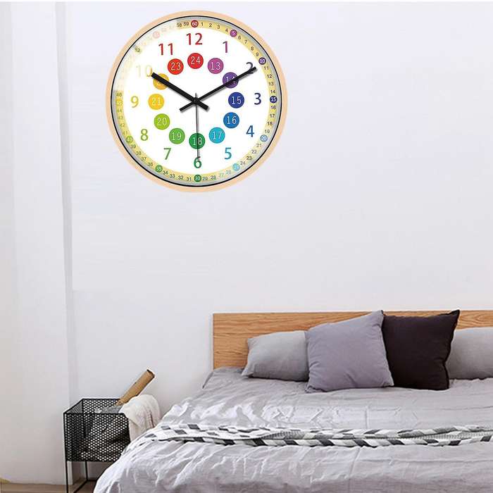 Wall Clock Battery Operated for Children Bedroom School Classroom