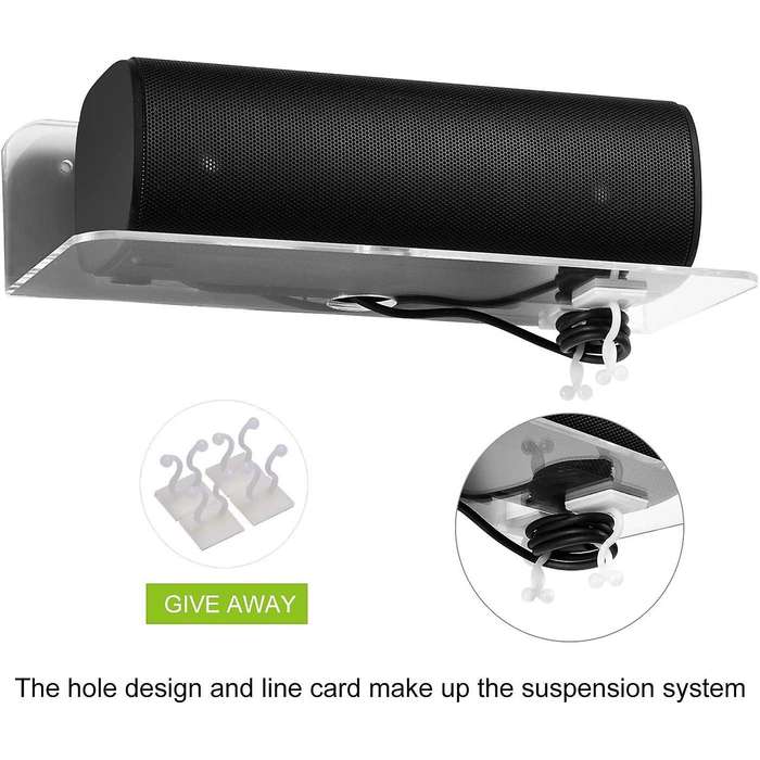 Floating Shelves Set Of 3 with Cable Clips - Wall Small Display Shelf