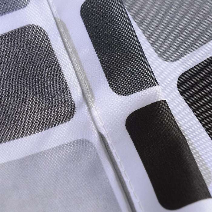 Black+white+gray Fabric Shower with 12 Hooks Bath Curtains 200x200cm