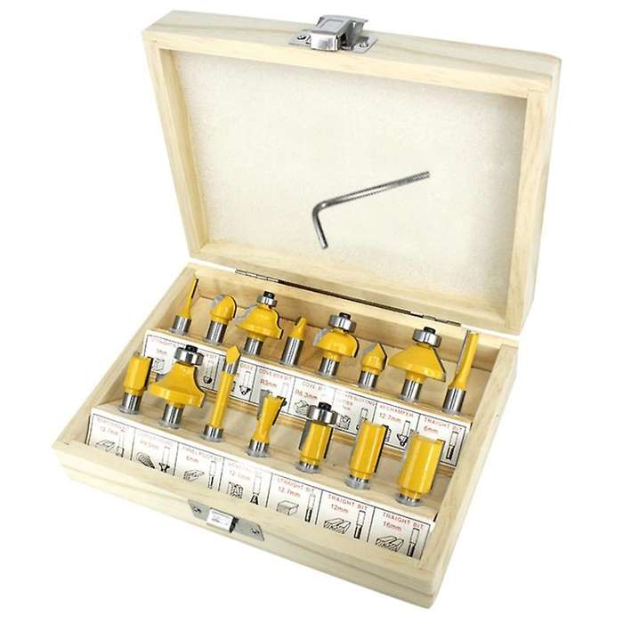 15pcs 8mm Router Bit Set for Wood Bits Tungsten Carbide Cutting