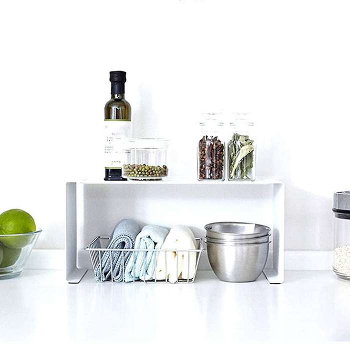Seasoning Rack Metal Floor-standing Household Finishing Rack White