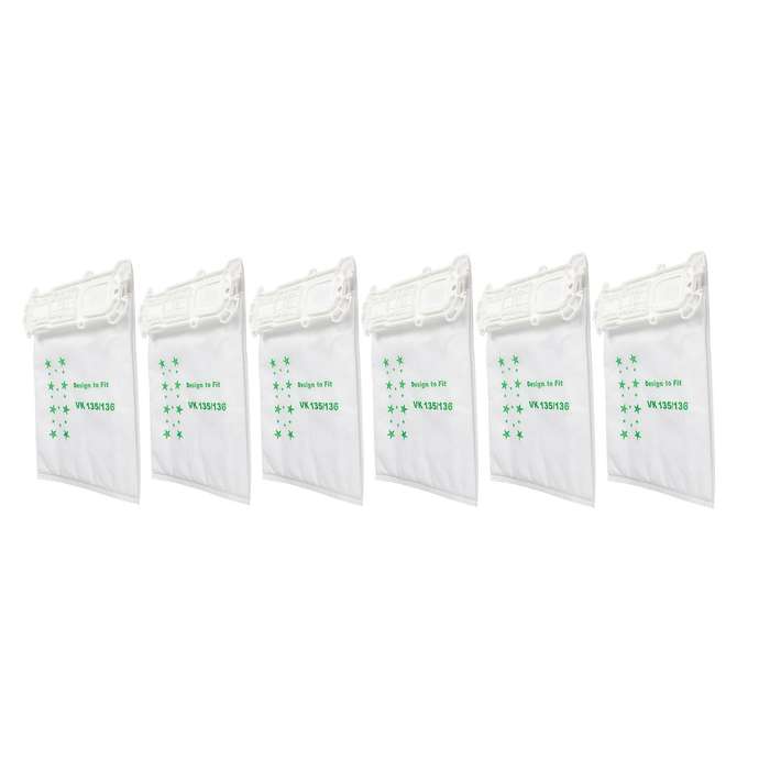 6 Pieces Dust Bags for Vorwerk Kobold Vk200 Fp200 Dust Bag Parts