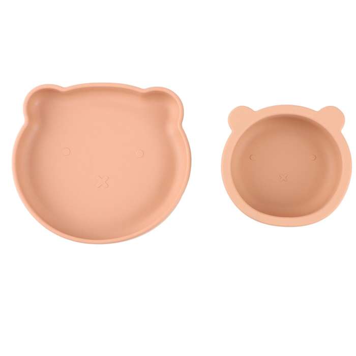 Children's Forks and Spoons Silicone Food Plate Feeding Plate Set 3