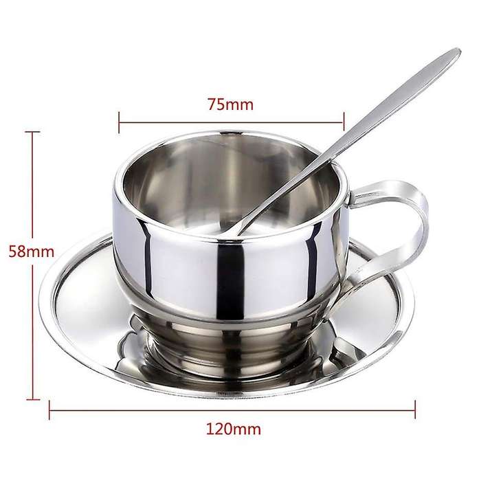 Coffee Cup Set - Stainless Steel Double Walled Cup 125ml (set Of 2)