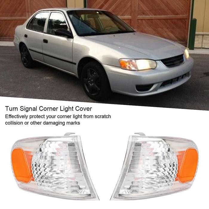 1 Pair Car Front Corner Light Turn Signal Lamp Cover Shell for Toyota
