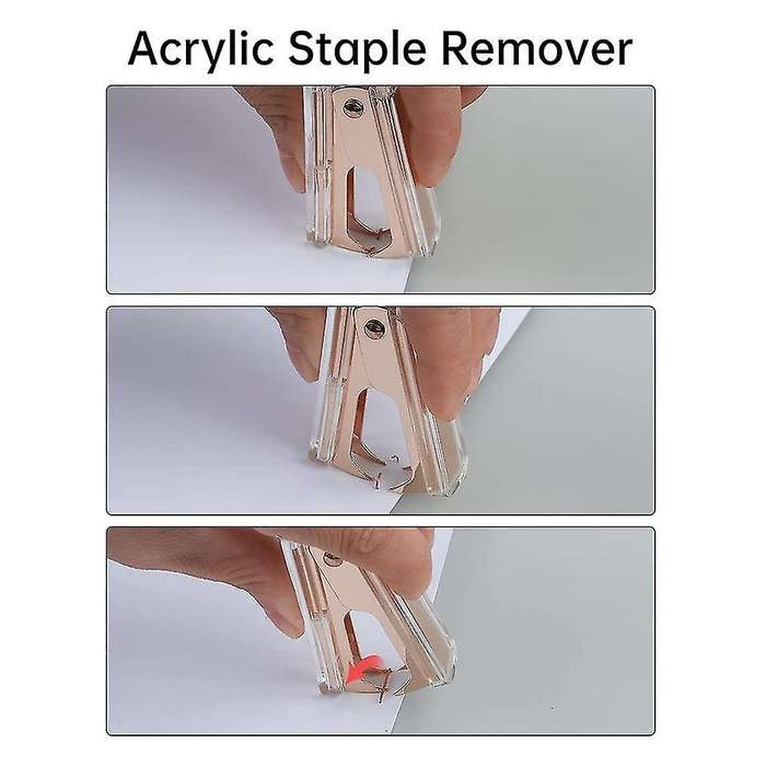Acrylic Stapler Set, Staple Remover, Tape Dispenser, Rose Gold