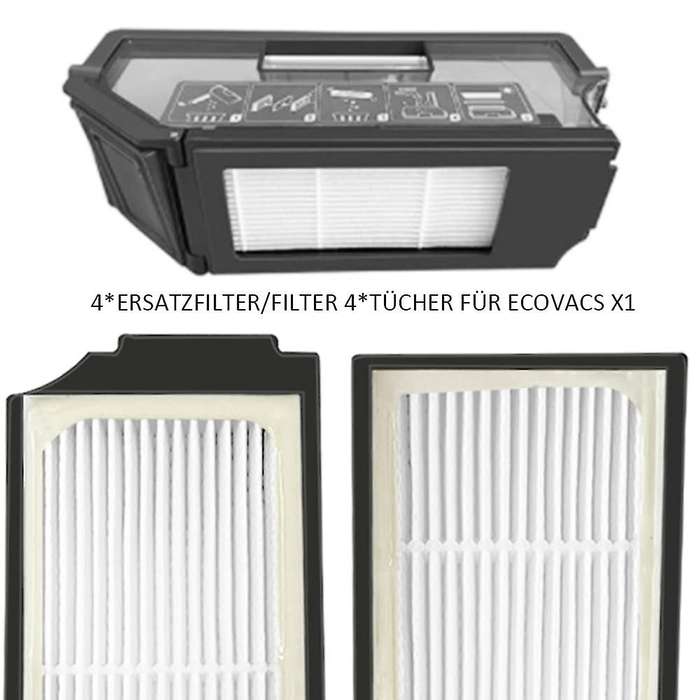 Main Brush Side Brushes Hepa Filters Mop for Ecovacs X1omni X1turbo