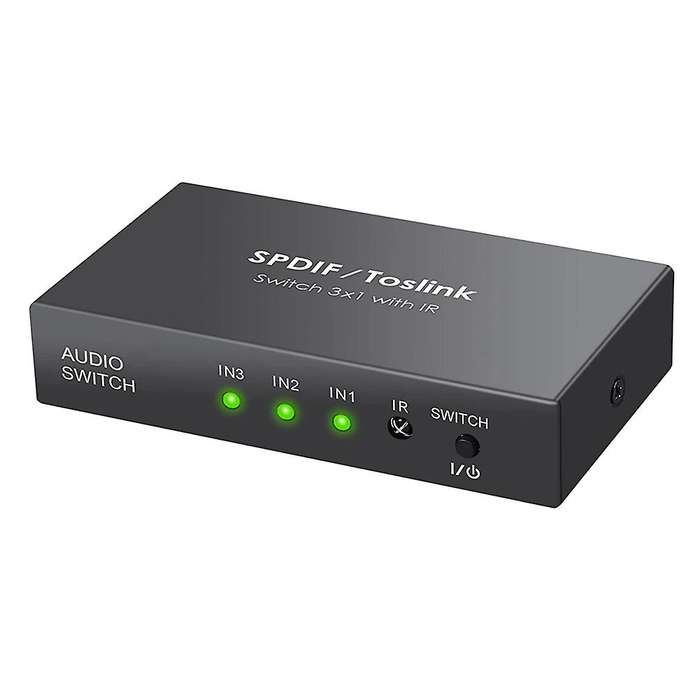 Digital Optical Audio Switcher 3x1 Spdif Toslink Switch Box