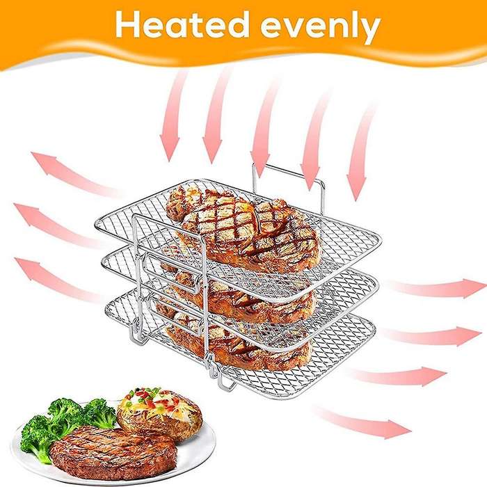 Air Fryer Rack Stackable Dehydrator Rack for Ninja Dual Dz201 / Dz401