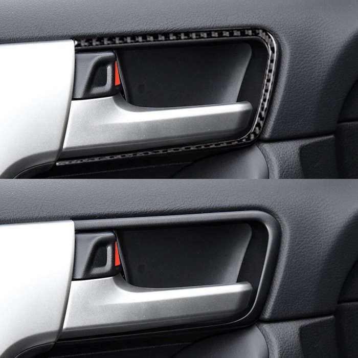 4pcs Carbon Fiber Inner Arm Door Bowl Handle Trim Frame Cover