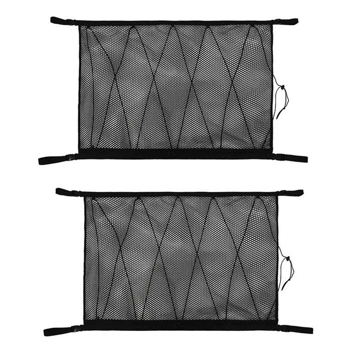 2x Car Ceiling Storage Pocket Roof Interior Cargo Net Bag Black