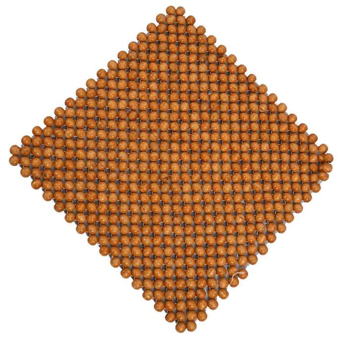 Car Seat Cushion Wooden Beads Chair Art Massage Cushion Beige