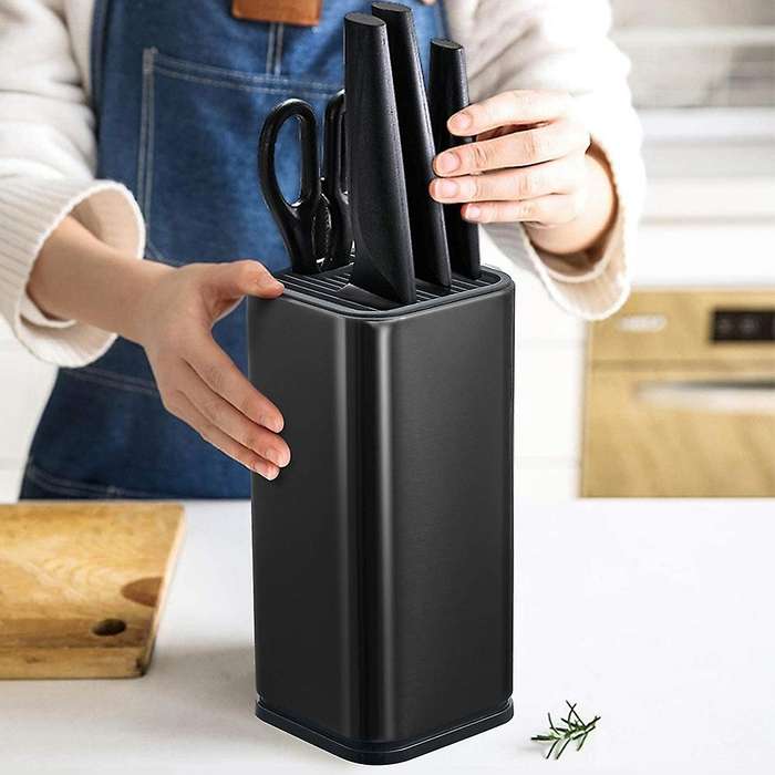 Knife Block,stainless Steel Universal Knife Holder without Knives