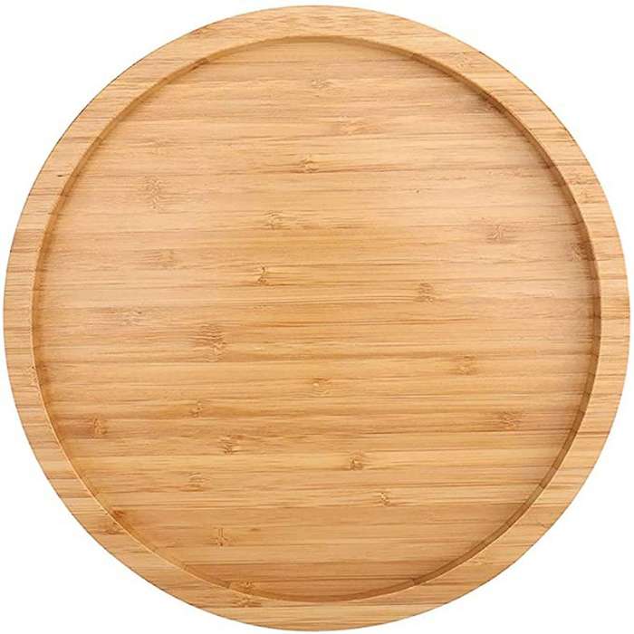 12 Inch Diameter Bamboo Lazy Susan Turntable for Kitchen Spice Bottle