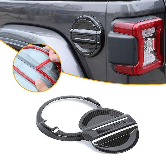 Car Tank Covers Gas Fuel Tank Cover Decoration, Abs Carbon Fiber