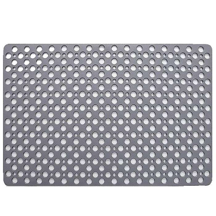 Tpe Bathroom Floor Shower Mats Anti Slip with Suction Cups Gray