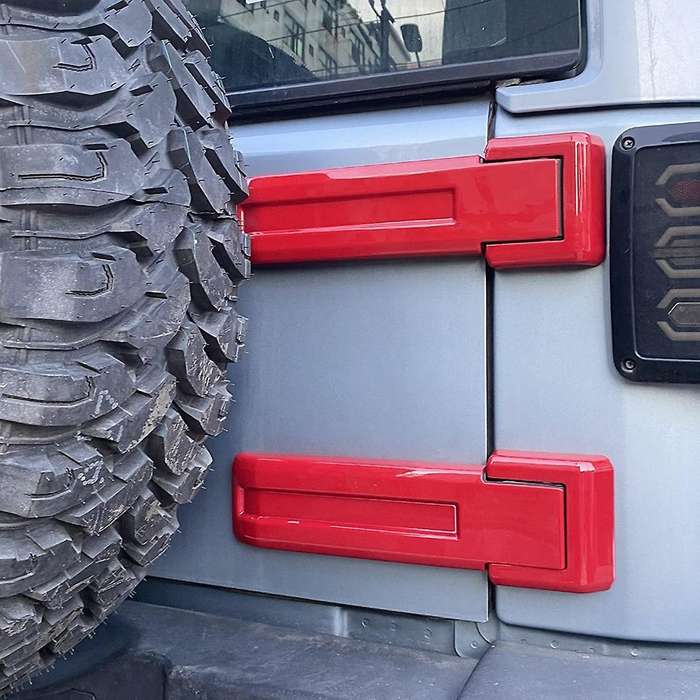 Tailgate Hinge Cover Spare Tire Rear Door Bracket Trim Cover ,red