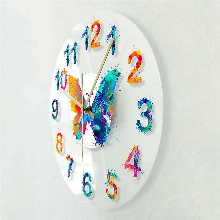 Colorful Numbers Modern Wall Clock Art Home Decoration Wall Clock