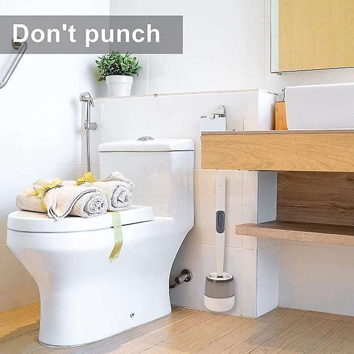 Toilet Brushes & Holders (2 Pack), for Bathroom Deep Cleaning-white