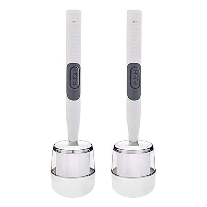Toilet Brushes & Holders (2 Pack), for Bathroom Deep Cleaning-white