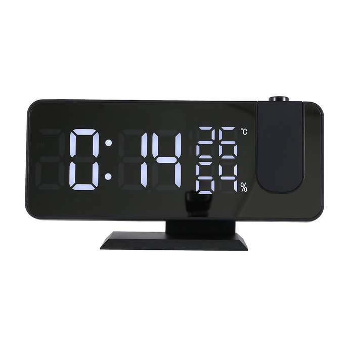 Projection Alarm Clock with Fm ,temperature Monitor,easy to Use,black