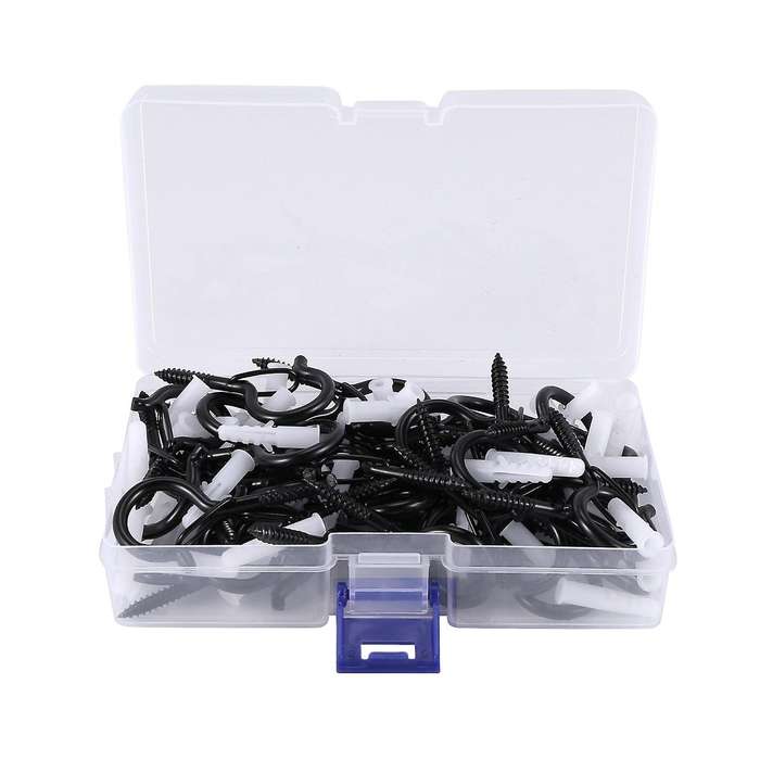 48 Pcs Q-hanger, Screw Hooks for Outdoor String Lights, Safety Buckle