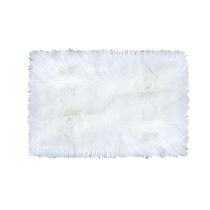 Super Soft Faux Fur Sheepskin Rug Shaggy Silky Plush Carpet White