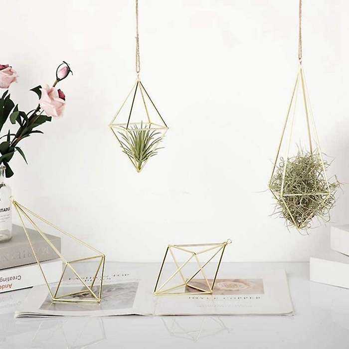 4 Packs Air Plant Hanging Holder Himmeli Decor Geometric Planter