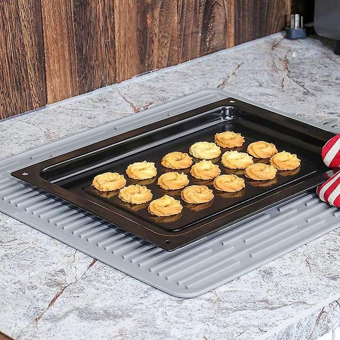Dish Drying Mat, for Kitchen, Heat Resistant Mat (cloud Gray)