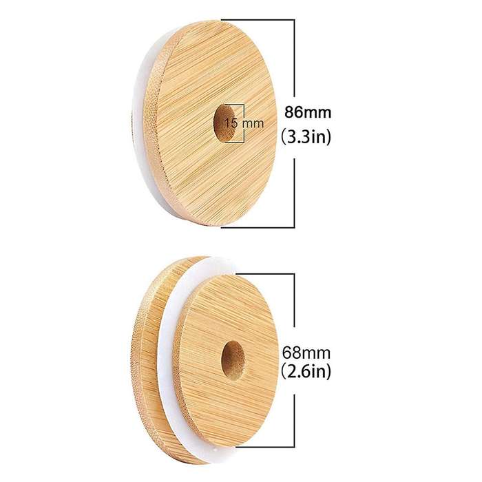 8 Pcs Mason Jar Lids,reusable Bamboo Lids,mason Jar Cover