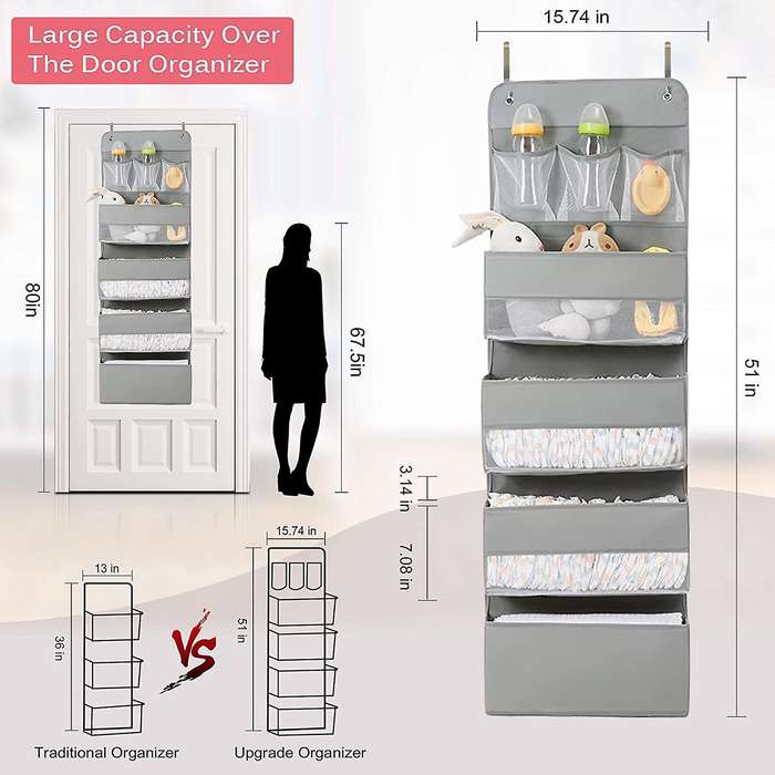 Over Door Hanging Organizer Storage - Pockets Closet Wall Mount