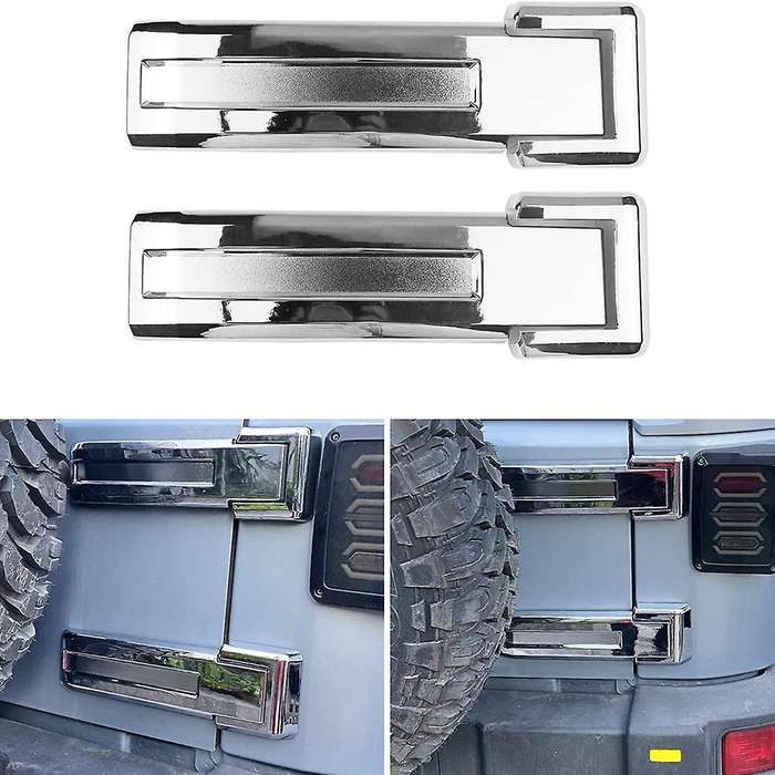Tailgate Hinge Cover Spare Tire Rear Door Bracket Trim Cover ,silver