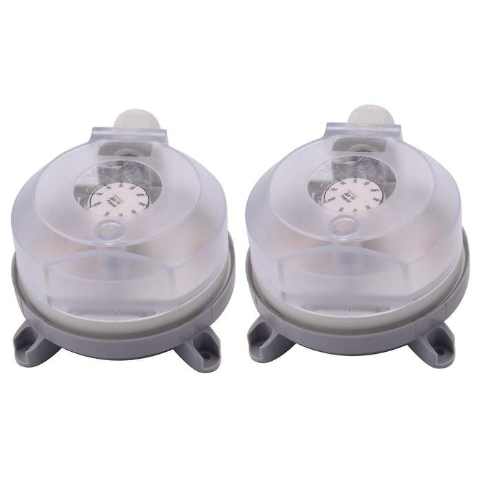 2x Air Differential Pressure Switch 20-200pa Adjustable