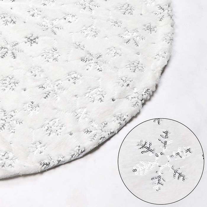 Christmas Tree Skirt Snowflake Cloth Skirt New Year Holiday Decor