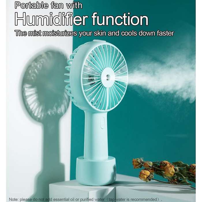 3 Speeds 2500mah Rechargeable Fan with Travel Personal Fan (blue)