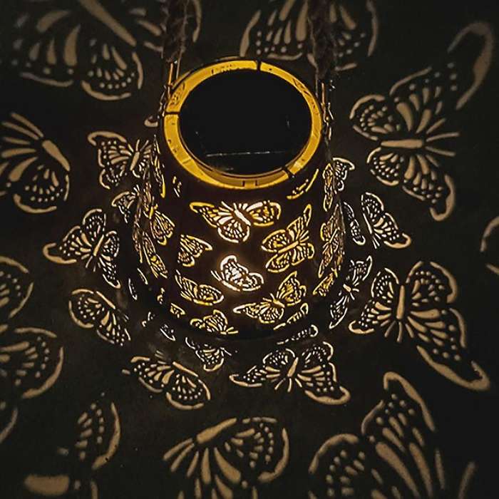Solar Butterfly Led Projection Lamp for Christmas Wedding Party Decor