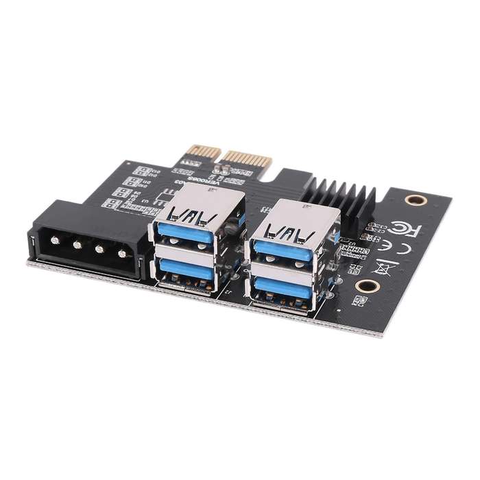 Pci-e 1 Port Dual Layer Usb3.0 Expansion Card for Btc Miner Mining