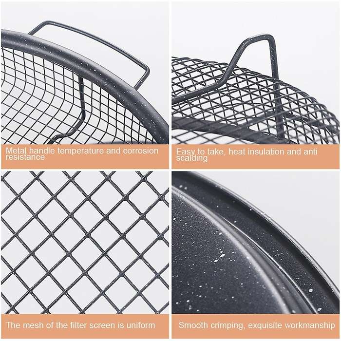 Mesh Baking Tray Non-stick Round Baking Pan Chips Crisping Basket A