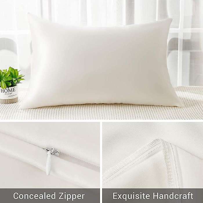 Both Sides Natural Pure Mulberry Silk Pillowcase White