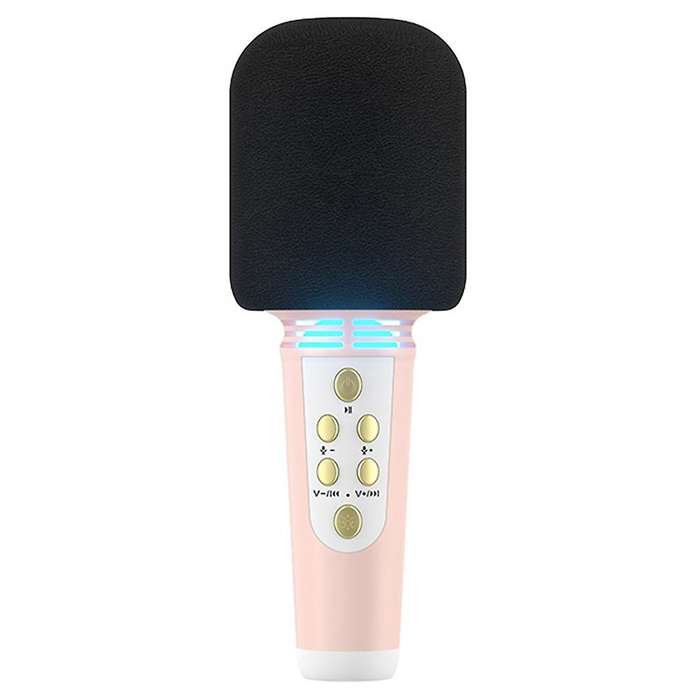 Wireless Bluetooth Microphone Karaoke Condenser Mic for Kids Pink