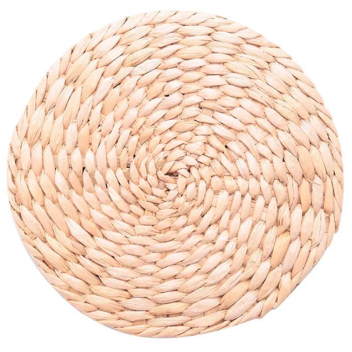 4 Pcs Natural Weave Placemats Round Braided Rattan Tablemats 7.9 In