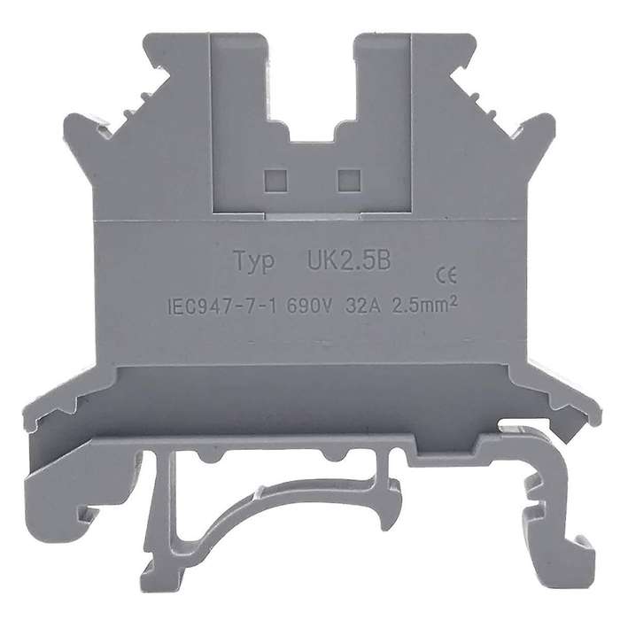 Uk2.5n-gr Din Rail Terminal Block, Screw Clamp, Pack Of 100