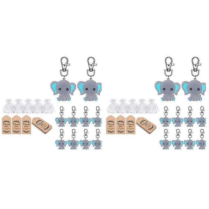 20 Pcs Baby Shower Return Favors for Guests Organza Bags Kraft Tags