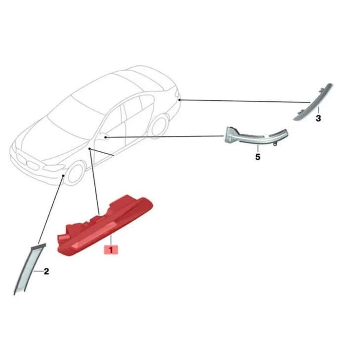 Automobile High Quality Right Black Turn Signal Light Side Light Suitable for 5 Series F10 F11 6313