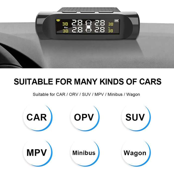 Automotive Wireless Tire Pressure Monitoring System Tpms External Car Precision Tire Pressure Temper