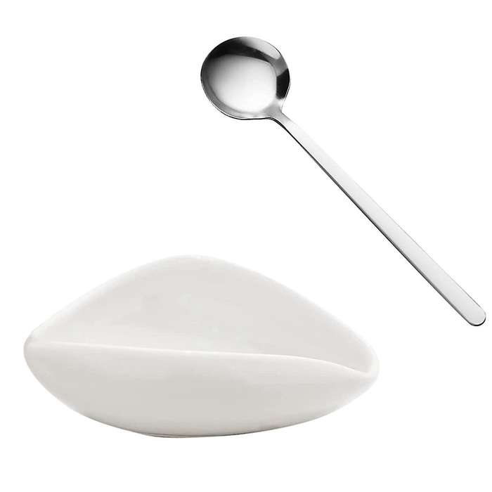 B Coffee Beans Dose Trays Pure White Pottery Teaspoon Tea Separator Set Tools Coffee Bean Spoon Shov