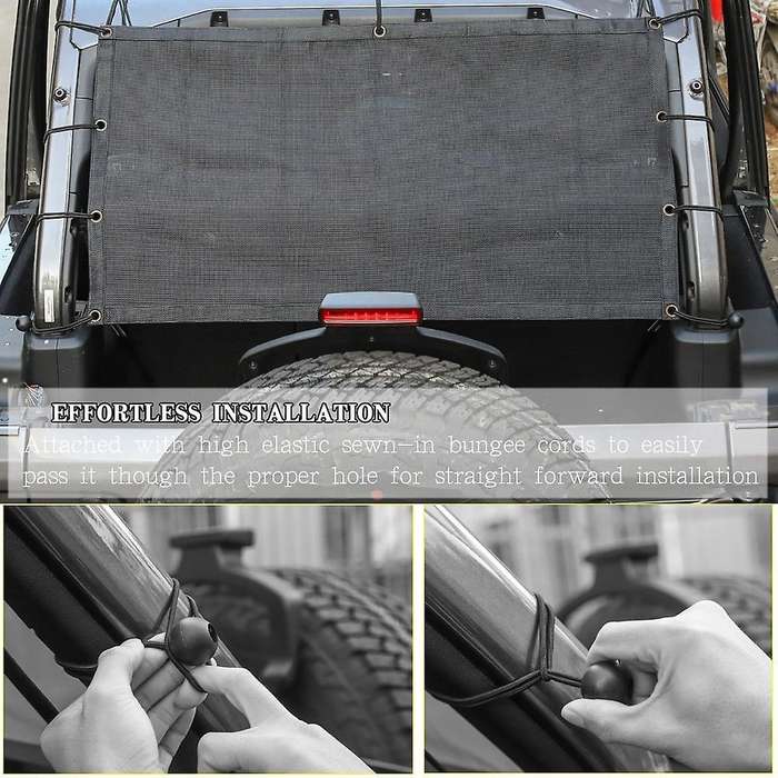 Back Trunk Insulation Sun for JL JK TJ Black Sun Shade Mesh Cover